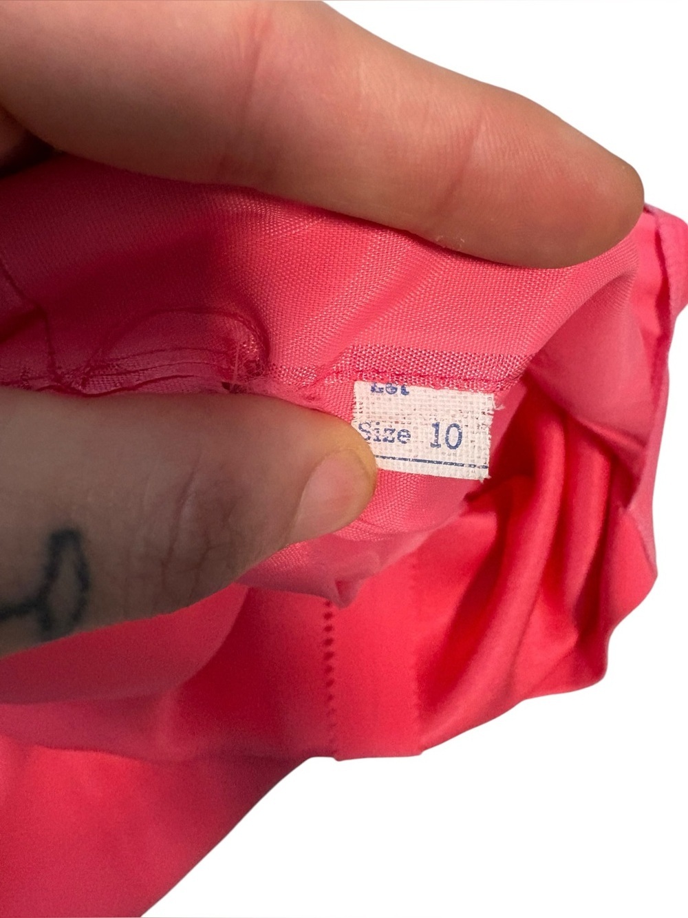 Vintage 60s Column Maxi Skirt Tailored Barbie Pink Slit ๐ - Picture 3 of 5